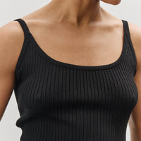 Mijeong Park Slim Ribbed Knit Tank, Black