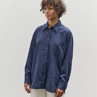 Mijeong Park Stripe Oversized Shirt, Navy