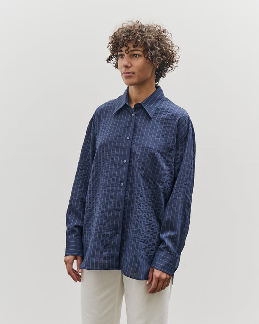 Mijeong Park Stripe Oversized Shirt, Navy