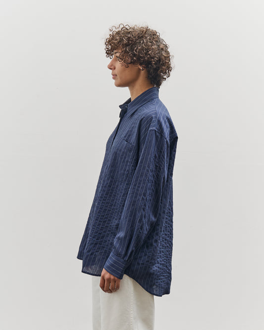 Mijeong Park Stripe Oversized Shirt, Navy