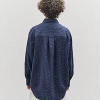 Mijeong Park Stripe Oversized Shirt, Navy