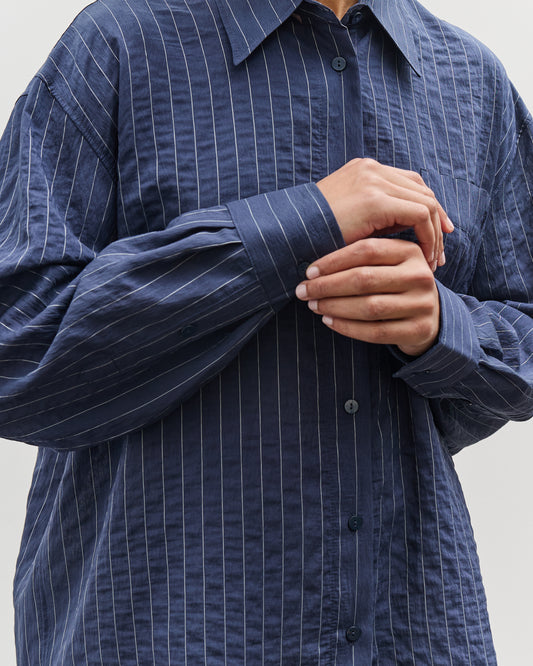 Mijeong Park Stripe Oversized Shirt, Navy
