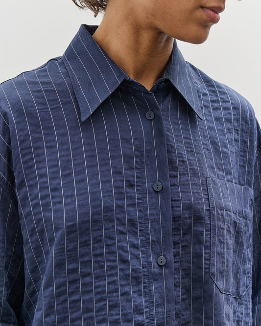 Mijeong Park Stripe Oversized Shirt, Navy