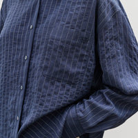 Mijeong Park Stripe Oversized Shirt, Navy