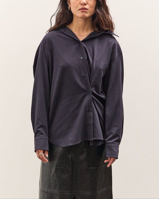 Mijeong Park Textured Oversized Shirt, Navy