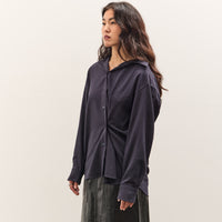 Mijeong Park Textured Oversized Shirt, Navy