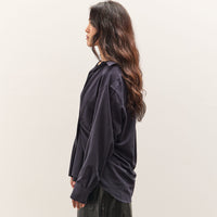 Mijeong Park Textured Oversized Shirt, Navy