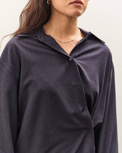Mijeong Park Textured Oversized Shirt, Navy