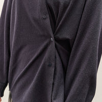 Mijeong Park Textured Oversized Shirt, Navy