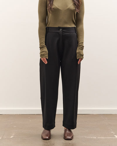 Mijeong Park Pleated Barrel Leg Pants, Black