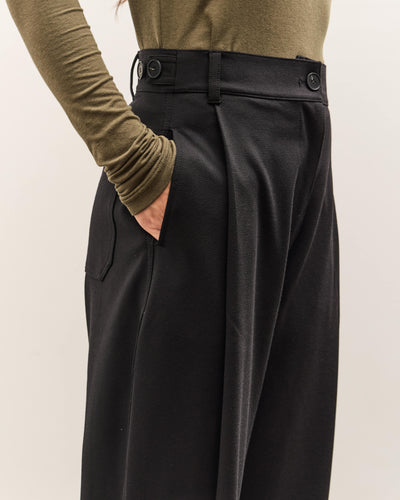 Mijeong Park Pleated Barrel Leg Pants, Black