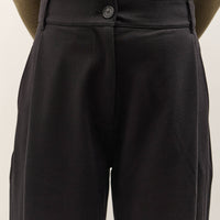 Mijeong Park Pleated Barrel Leg Pants, Black