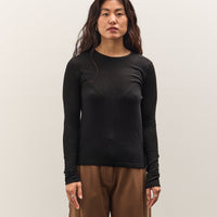 Mijeong Park Wool Tencel Crew Neck Top, Black