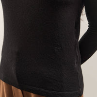 Mijeong Park Wool Tencel Crew Neck Top, Black
