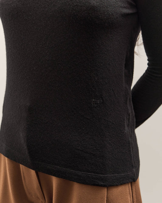 Mijeong Park Wool Tencel Crew Neck Top, Black