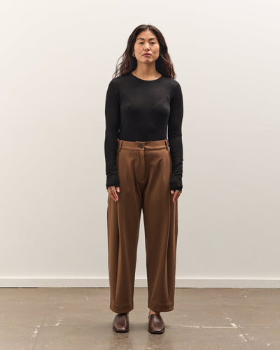 Mijeong Park Wool Tencel Crew Neck Top, Black