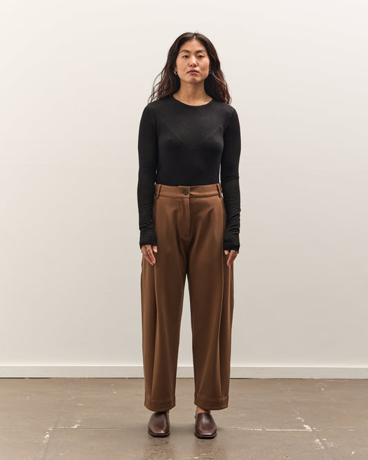 Mijeong Park Wool Tencel Crew Neck Top, Black