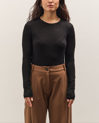 Mijeong Park Wool Tencel Crew Neck Top, Black