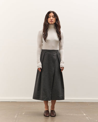 Mijeong Park Wool Blend Pleated Midi Skirt, Charcoal