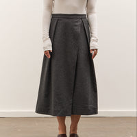 Mijeong Park Wool Blend Pleated Midi Skirt, Charcoal
