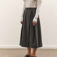 Mijeong Park Wool Blend Pleated Midi Skirt, Charcoal