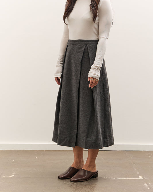 Mijeong Park Wool Blend Pleated Midi Skirt, Charcoal