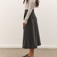 Mijeong Park Wool Blend Pleated Midi Skirt, Charcoal