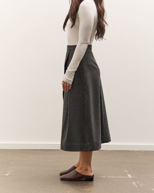 Mijeong Park Wool Blend Pleated Midi Skirt, Charcoal