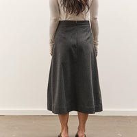 Mijeong Park Wool Blend Pleated Midi Skirt, Charcoal