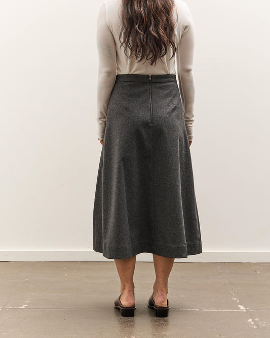 Mijeong Park Wool Blend Pleated Midi Skirt, Charcoal