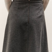 Mijeong Park Wool Blend Pleated Midi Skirt, Charcoal