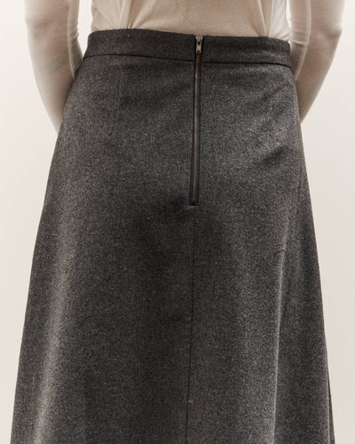 Mijeong Park Wool Blend Pleated Midi Skirt, Charcoal