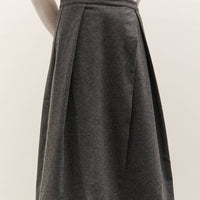 Mijeong Park Wool Blend Pleated Midi Skirt, Charcoal