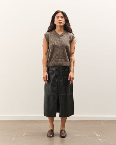 Mijeong Park Wool Blend V-Neck Vest, Heather Brown