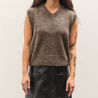 Mijeong Park Wool Blend V-Neck Vest, Heather Brown