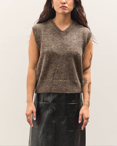 Mijeong Park Wool Blend V-Neck Vest, Heather Brown