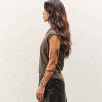 Mijeong Park Wool Blend V-Neck Vest, Heather Brown