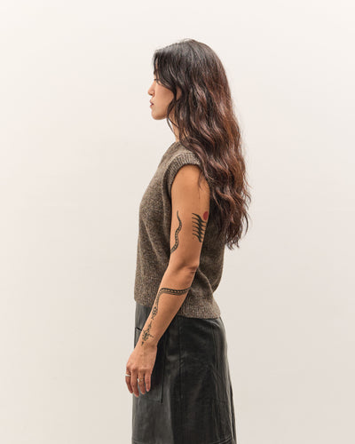 Mijeong Park Wool Blend V-Neck Vest, Heather Brown