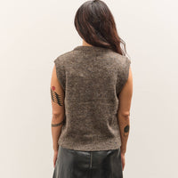 Mijeong Park Wool Blend V-Neck Vest, Heather Brown