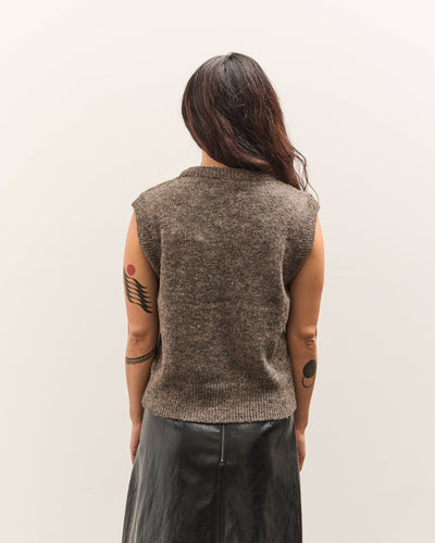 Mijeong Park Wool Blend V-Neck Vest, Heather Brown