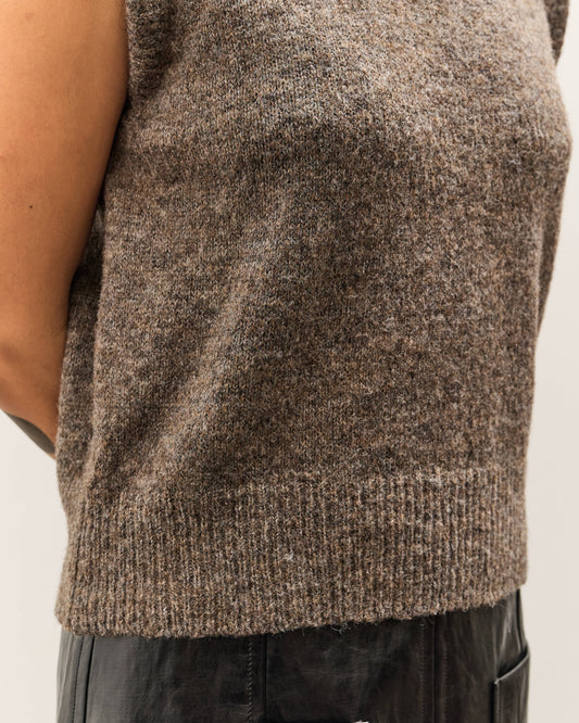 Mijeong Park Wool Blend V-Neck Vest, Heather Brown