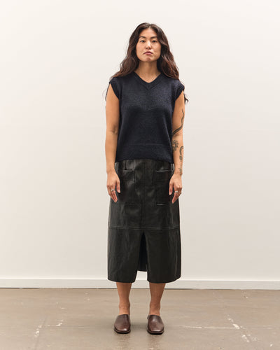 Mijeong Park Wool Blend V-Neck Vest, Navy