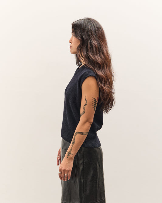 Mijeong Park Wool Blend V-Neck Vest, Navy