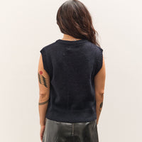 Mijeong Park Wool Blend V-Neck Vest, Navy