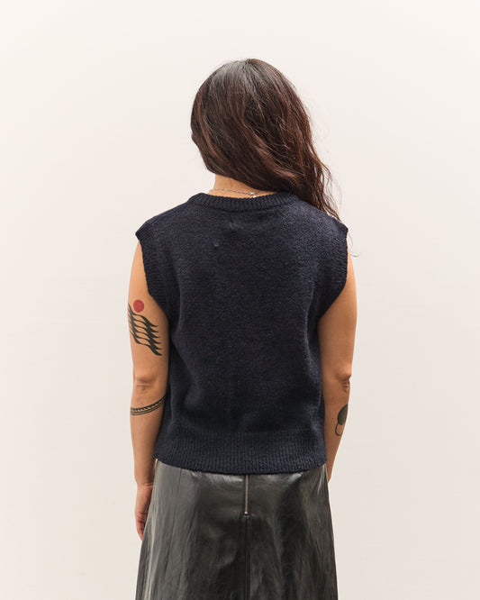 Mijeong Park Wool Blend V-Neck Vest, Navy
