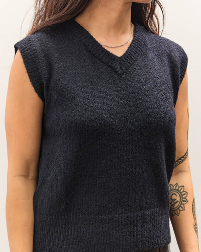 Mijeong Park Wool Blend V-Neck Vest, Navy