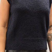 Mijeong Park Wool Blend V-Neck Vest, Navy