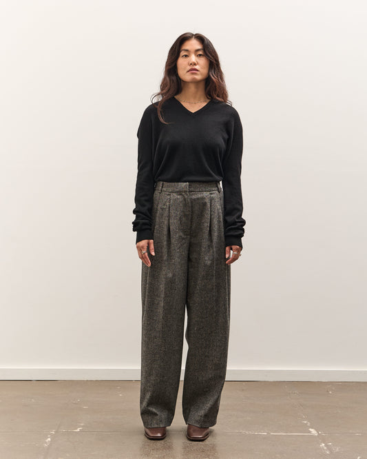 Mijeong Park Wool Blend Wide Leg Pants, Gray