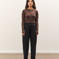 Mijeong Park Wool Tencel Crew Neck Top, Brown