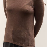 Mijeong Park Wool Tencel Crew Neck Top, Brown